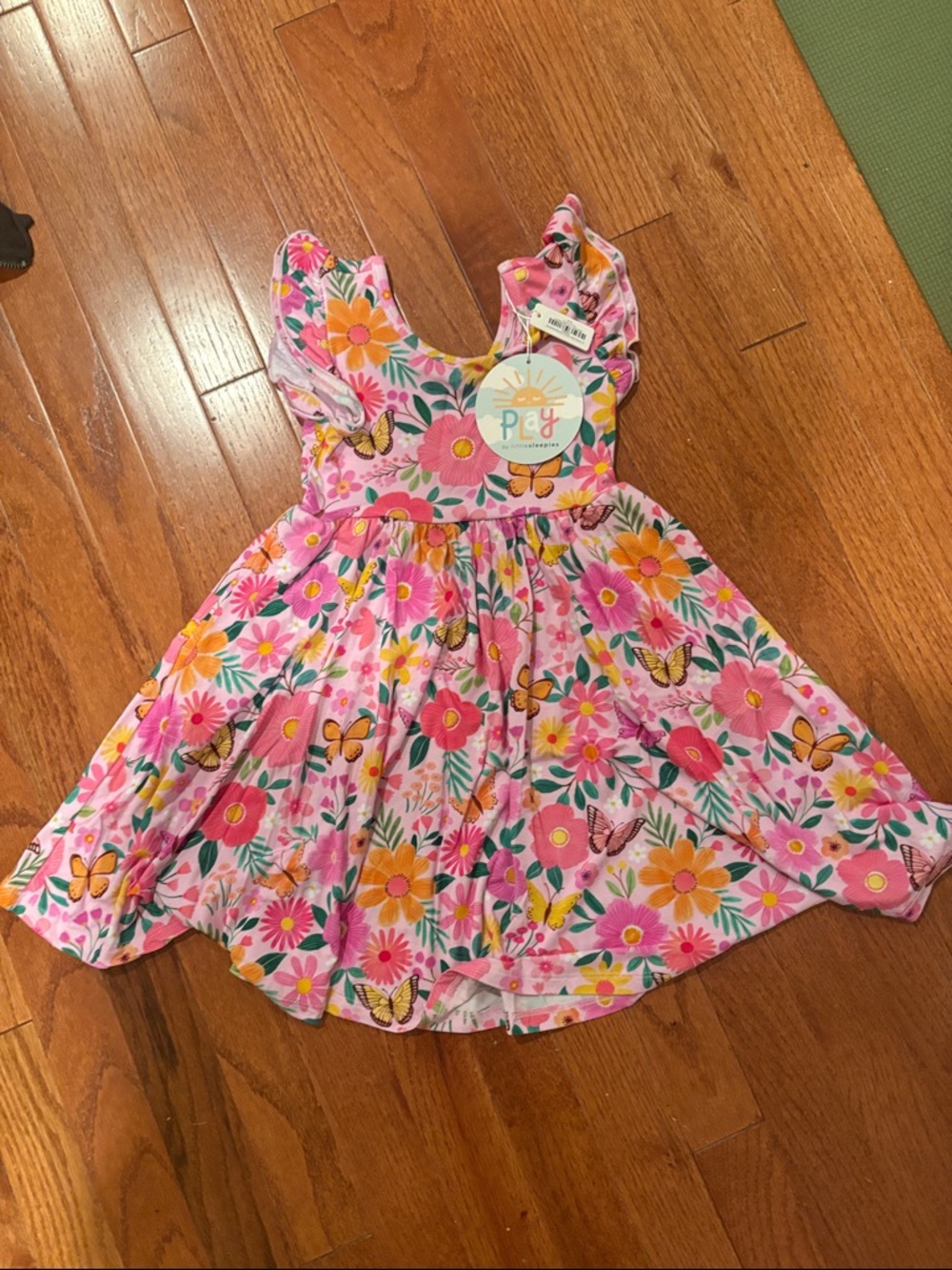 Little Sleepies Pink Floral & Butterfly Twirl Dress